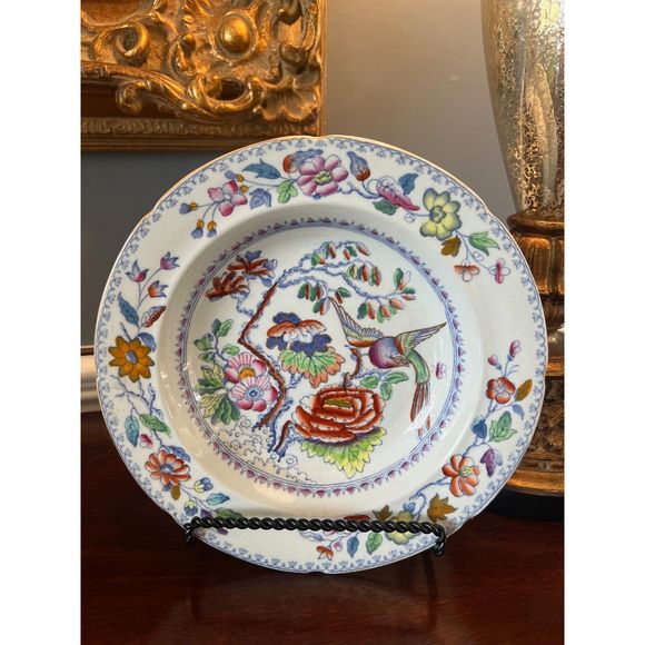 Early Mason's Ironstone Soup Bowl Flying Bird Pattern Circa 1825 - Picture 2 of 7